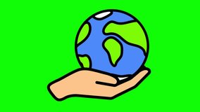earth day icon, animation, green background - Powered by Shutterstock - Get 15% off with code: PIKWIZARD15