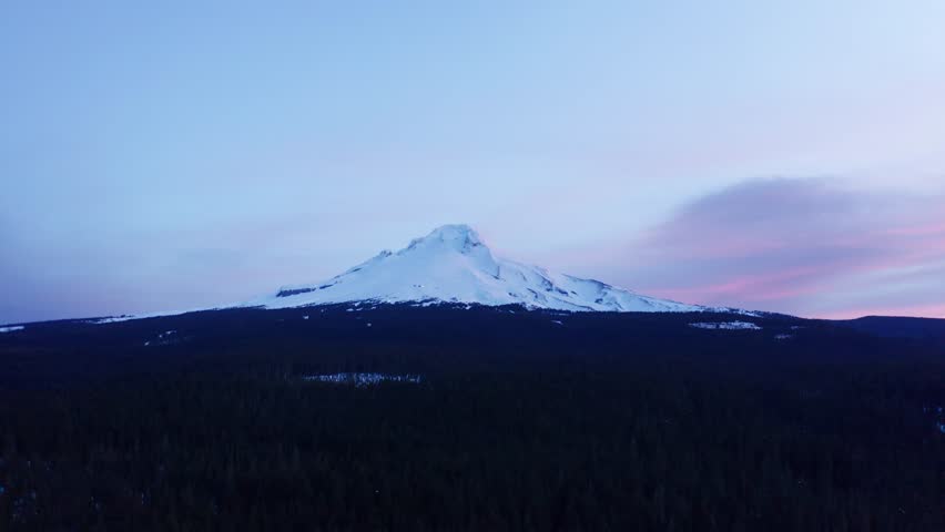 Mount Hood stratovolcano peak snow covered America national forest nature landscape
