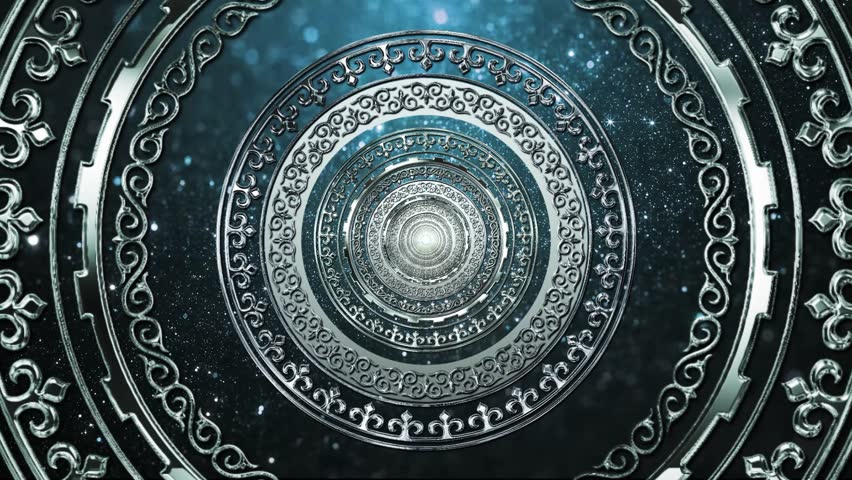 Kazakh ornaments. A digital artwork flaunting a jaw-droppingly detailed, silver circular mandala with layers of intricate patterns and gemstones. - Powered by Shutterstock - Get 15% off with code: PIKWIZARD15