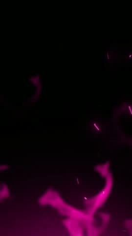 Surreal display of enchanting pink fire with rising glowing particles, an abstract concept of mystical energy and supernatural power