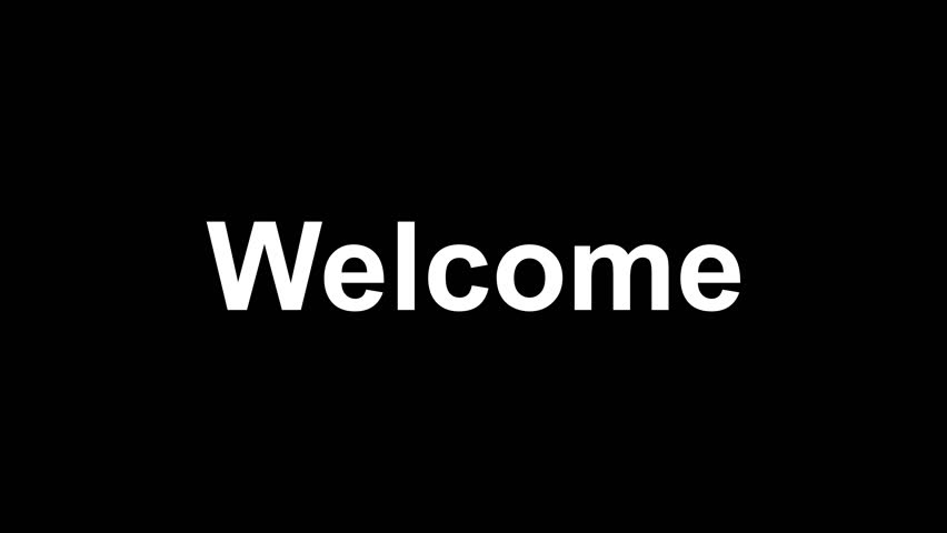 RGB glitch text Welcome with static, pixel noise, and offset smears on black  background, ideal for live stream intros and overlays. 4K video
