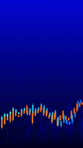 A futuristic vertical graphic of a financial candlestick chart with HUD elements and a grid, great for modern social media stories on crypto and stocks.