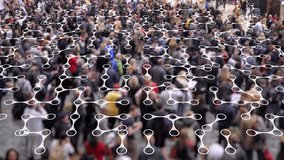 Crowd of People with Digital Network Grid Overlay – Concept of Connectivity and Data Networks.
A large crowd of people with an abstract digital network grid overlay, symbolizing connectivity. - Powered by Shutterstock - Get 15% off with code: PIKWIZARD15