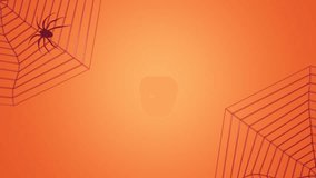 Horizontal 3D Halloween holiday minimalistic spider web spooky frame poster banner sale cut out empty mockup greeting advertisement backgrounds glowing loop animation party festival horror cartoon - Powered by Shutterstock - Get 15% off with code: PIKWIZARD15
