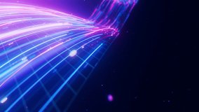 Closeup of Big data light speed warped flow. Abstract digital data stream of quantum computing. Cyberspace of qubit trail waves. Modern tech information transmission. - Powered by Shutterstock - Get 15% off with code: PIKWIZARD15