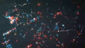 Abstract Network of Colorful Connections and Digital Nodes in Motion. An intricate display of interconnected glowing lines and nodes symbolizes digital networks and connectivity - Powered by Shutterstock - Get 15% off with code: PIKWIZARD15