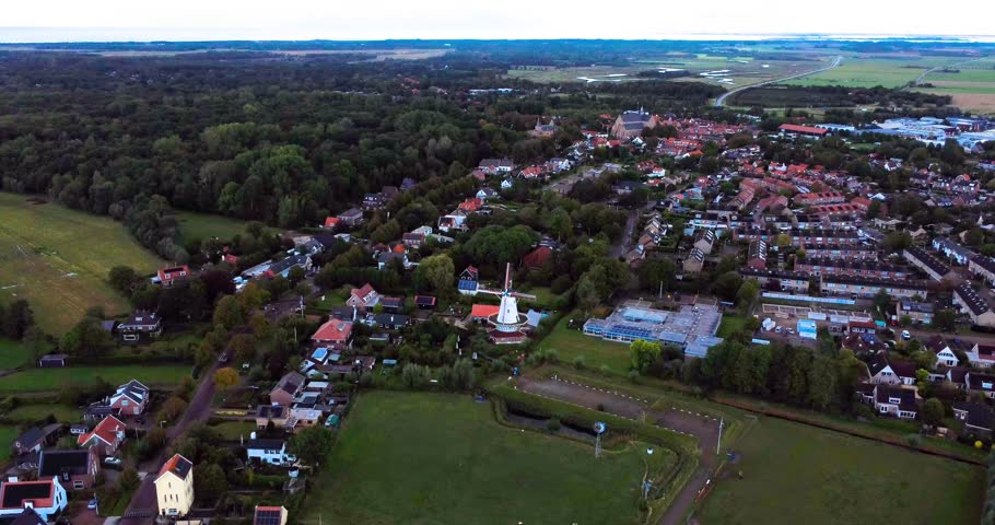Bruinisse, Netherlands - seaside fields and village scenery