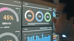 Professional businessman developing artificial intelligence code on computer in contemporary office environment, showing data strategy teamwork and corporate technology for digital future growth - Powered by Shutterstock - Get 15% off with code: PIKWIZARD15