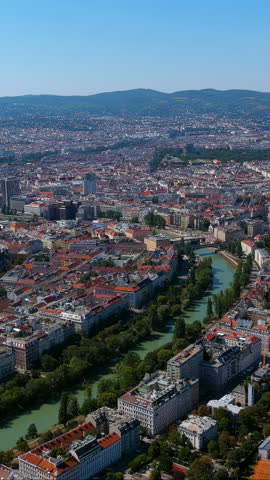 Vertical 4K drone video Vienna