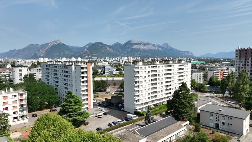 A complex of buildings in Échirolles, near Grenoble in the Isère region of France