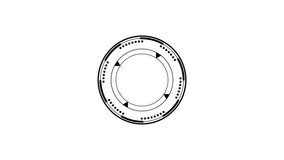 Futuristic circular interface design with arrows and dotted pattern on white background. - Powered by Shutterstock - Get 15% off with code: PIKWIZARD15
