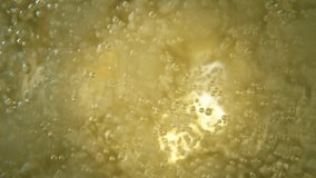 Super slow motion of champagne bubbles. Unique angle with underwater macro lens. Concept of celebration and success. Filmed on high speed cinema camera, 1000 fps - Powered by Shutterstock - Get 15% off with code: PIKWIZARD15