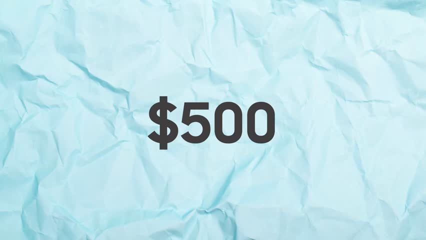 500 Dollar to 50000 Dollar Sign $ Video Animation