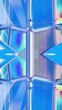 Closeup of a Symmetrical Blue Glass Prism with X-Shape Geometry, 3D Animation. - Powered by Shutterstock - Get 15% off with code: PIKWIZARD15
