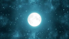 full moon and starry night with clouds halloween animation,glowing and shiny stars and big moon,nature space and galaxy,dark night sky 4k animation - Powered by Shutterstock - Get 15% off with code: PIKWIZARD15