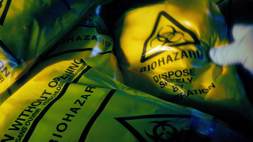 Medical Waste Packet Put Down In Pile