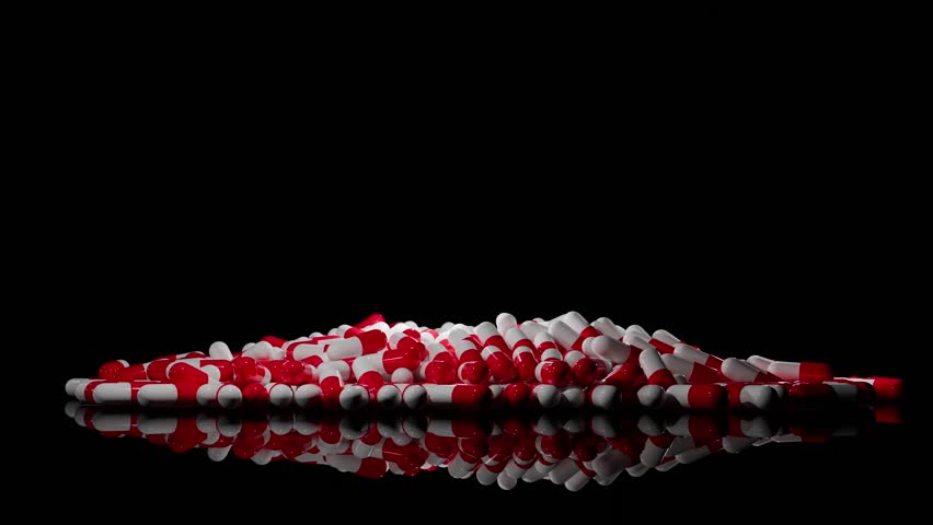 Pills falling down, drugs for health issues, painkillers, overdose problem