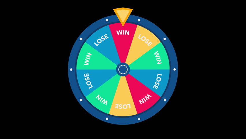 Wheel of fortune Vertical Animation win or lose prize, Lucky spin game or promotion concept