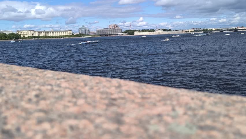 Panoramic view of the Neva in St. Petersburg