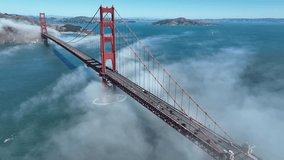 Golden Gate Bridge Aerial In San Francisco California United States. Iconic Structure Of Bridge Connecting Landmarks Streets. Town Sky Backgrounds Urban. Drone View Backgrounds Panoramic. - Powered by Shutterstock - Get 15% off with code: PIKWIZARD15