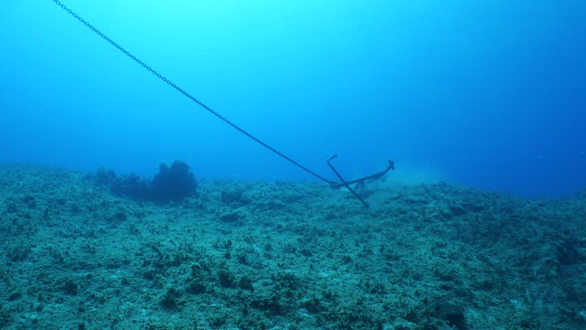 the anchor is underwater damaging habitat, harmfull for the natural environment 