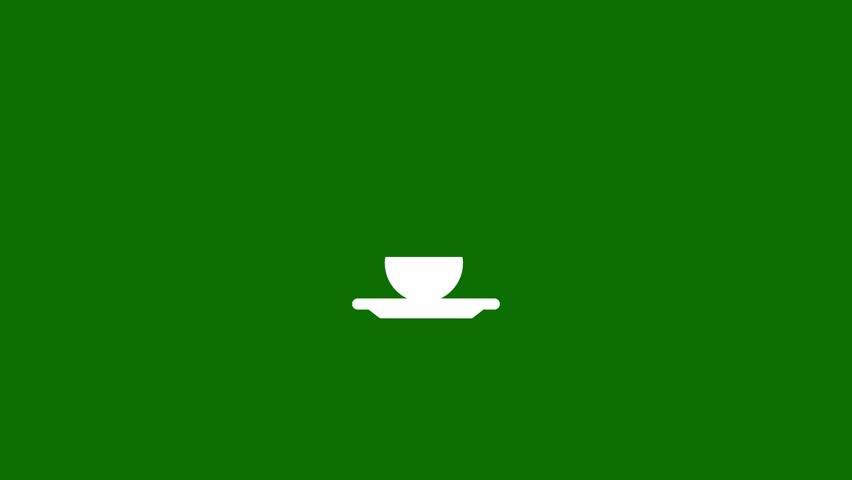 Tea cup. Hot drink coffee. 4K Video motion graphic animation.Coffee cup icon. Hot drink coffee animation video.