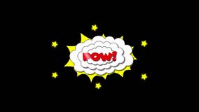 Pow! Comic text animation in a dynamic, colorful, retro pop art design with star twinkle effect, cartoon-style smoke effect on a black screen background, animated comic word, and fireworks. 4K - Powered by Shutterstock - Get 15% off with code: PIKWIZARD15