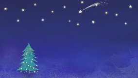 A magical Christmas tree under a starry night sky. Loop animation for holiday season. - Powered by Shutterstock - Get 15% off with code: PIKWIZARD15