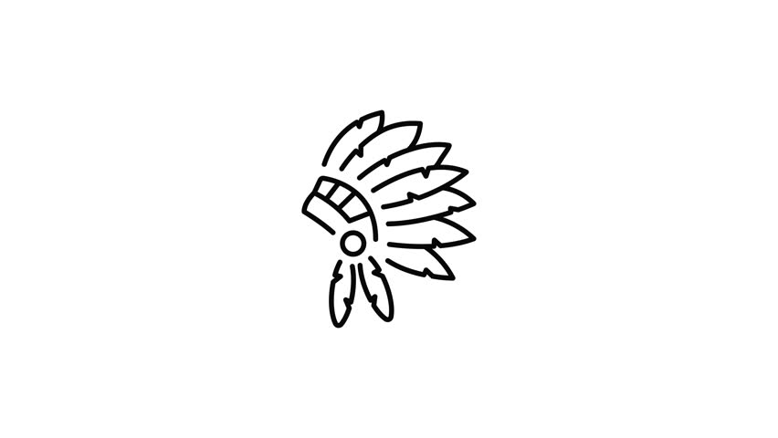 An outline style animated icon depicting headdress