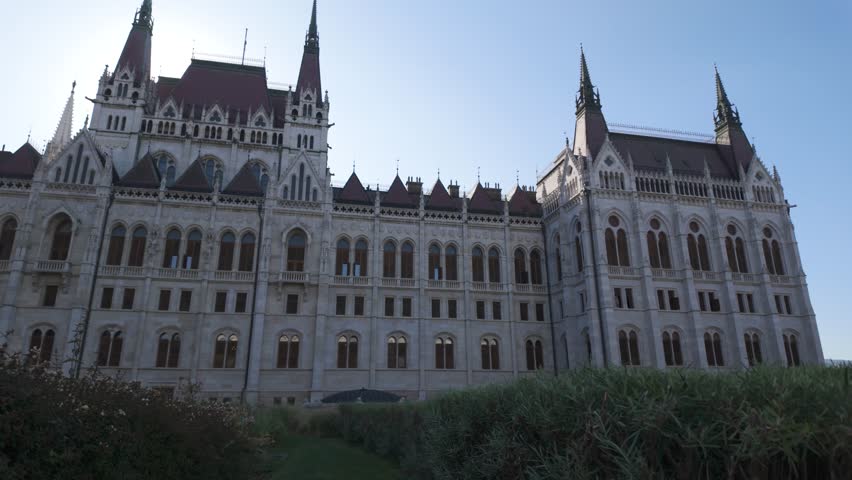 Majestic view of the Hungarian Parliament Building in Budapest, showcasing its stunning architecture and historical significance