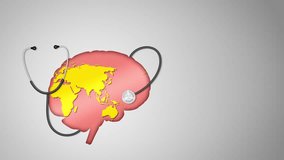 World Map Inside Human Brain With Stethoscope - Powered by Shutterstock - Get 15% off with code: PIKWIZARD15