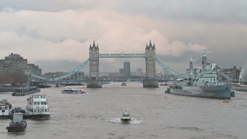 Cityscape of London Tower Bridge with Thames River - United Kingdom