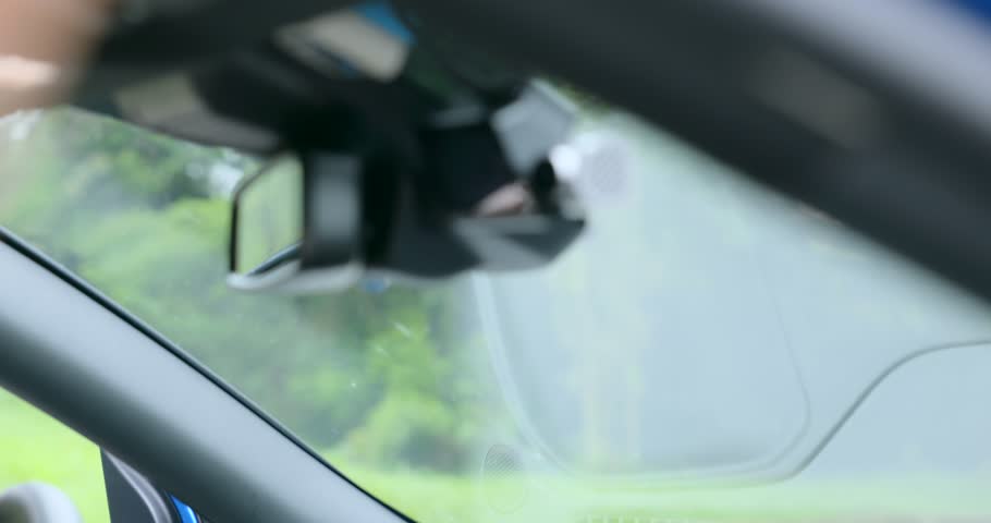 70mai Dash Cam Installed Inside A Car - Close Up