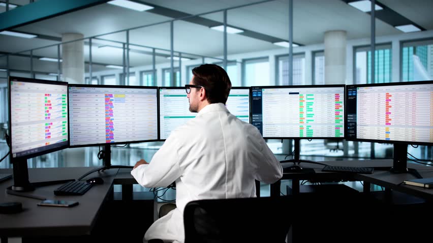 Medical Billing Doctor Uses Computer Codes To Update Hospital Spreadsheet - Powered by Shutterstock - Get 15% off with code: PIKWIZARD15