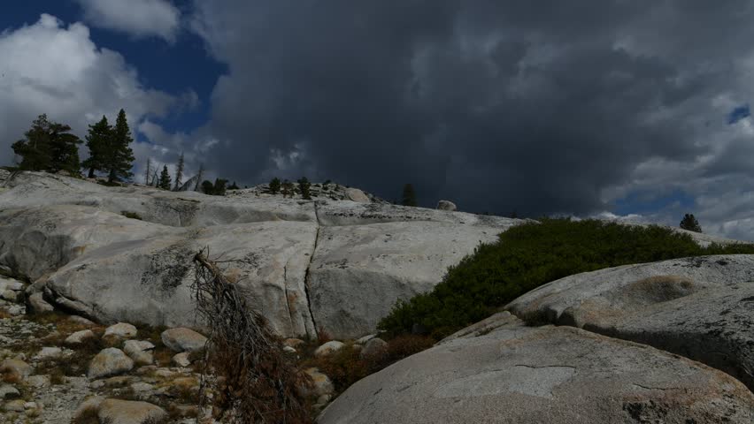 time lapse of clouds over granite rock in Yosemite National Park
