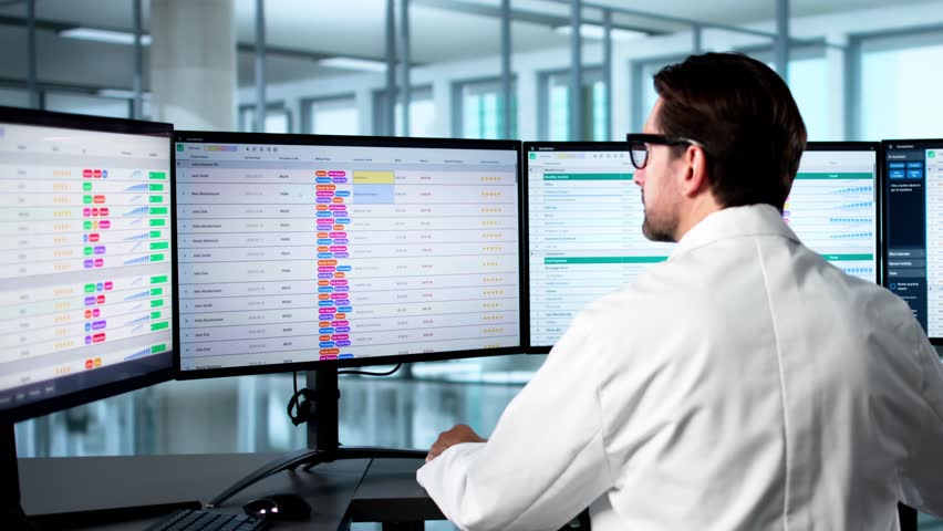 Medical Billing Doctor Uses Computer Codes To Update Hospital Spreadsheet - Powered by Shutterstock - Get 15% off with code: PIKWIZARD15