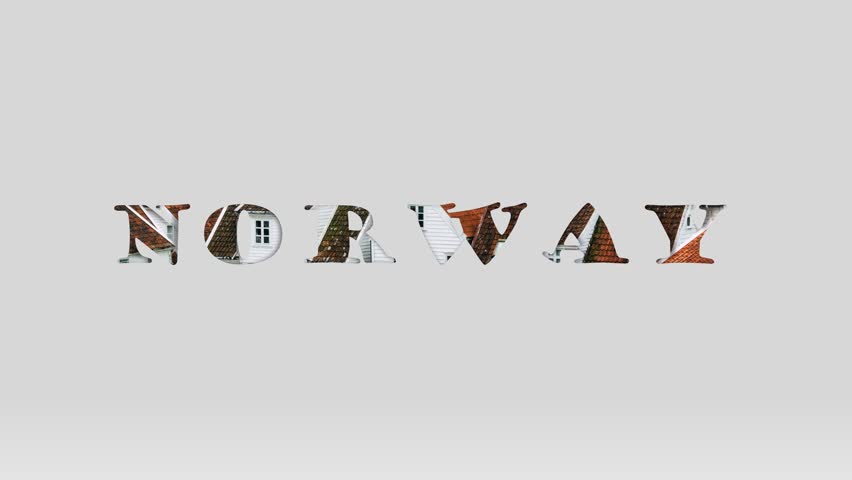 Animated Norway text video showcasing stunning landscapes, northern lights, fjords, snowy villages, waterfalls, and authentic Nordic beauty