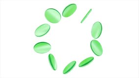 Abstract animation of green circles rotating in a loop and smoothly changing colors on a white background. Minimal, modern, and seamless loop animation concept for motion design, technology - Powered by Shutterstock - Get 15% off with code: PIKWIZARD15