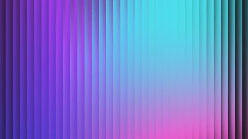 Vibrant and futuristic abstract background with a glowing gradient of purple, pink, and cyan vertical lines. A stylish, synthwave-inspired seamless loop animation for tech or gaming in 4K.

