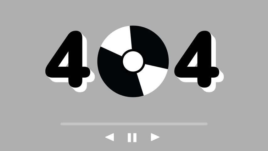 A vinyl record-themed 404 error screen designed like a retro music player, connecting nostalgia with the experience of encountering a dead page