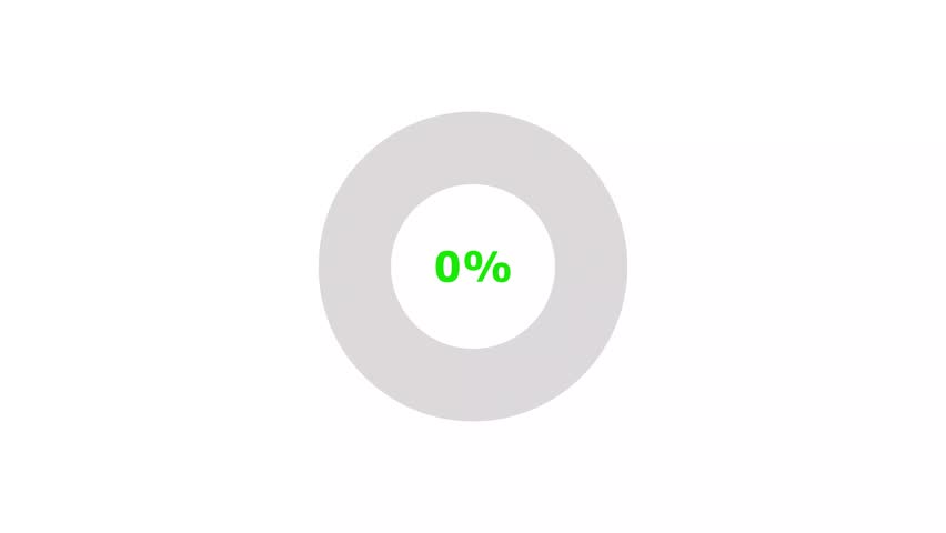 Loading Progress Circle 0 to 86 percent icon background 4k animation.