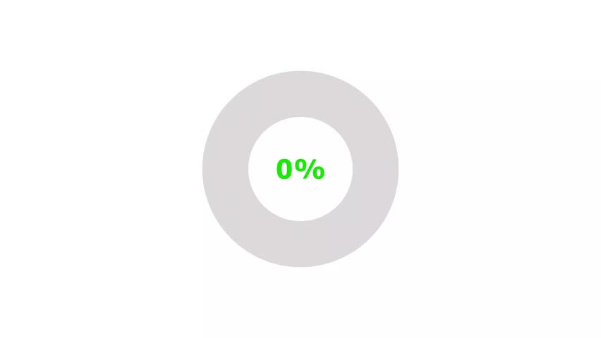 Loading Progress Circle 0 to 81 percent icon background 4k animation.