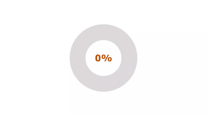 Loading Progress Circle 0 to 76 percent icon background 4k animation.