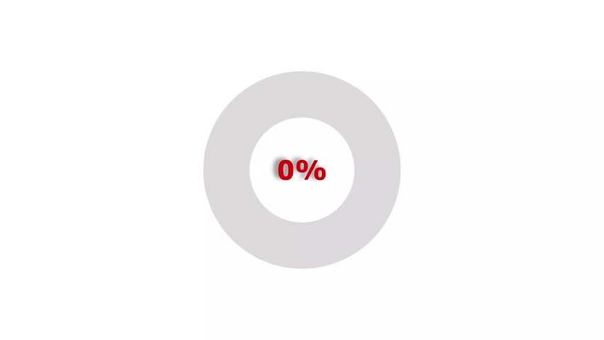 Loading Progress Circle 0 to 51 percent icon background 4k animation.
