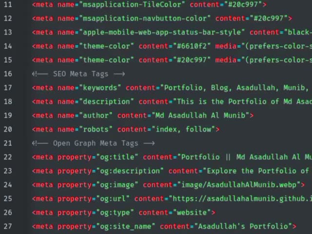 A screen cast showing the full code walkthrough of a responsive portfolio website using HTML, CSS, JavaScript, and Bootstrap. Ideal for tutorials and developer reference. 