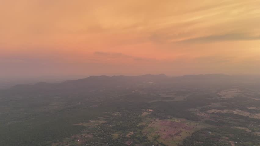 Sunset Over Pidurangala Rock and Sigiriya Lion Rock, Sri Lanka