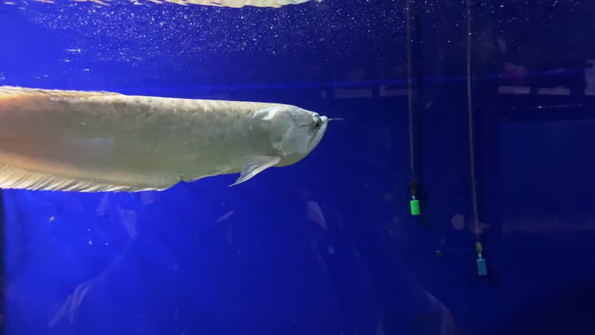 Beautiful dragon fish and asian silver arowana 4k video