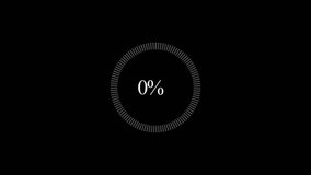 Science Loading white Circle Ring on black background. 0-100 in the loading ring. - Powered by Shutterstock - Get 15% off with code: PIKWIZARD15