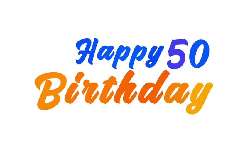 Animated Happy 50th Birthday Graphic – Bold Motion Design for 50-Year Celebration