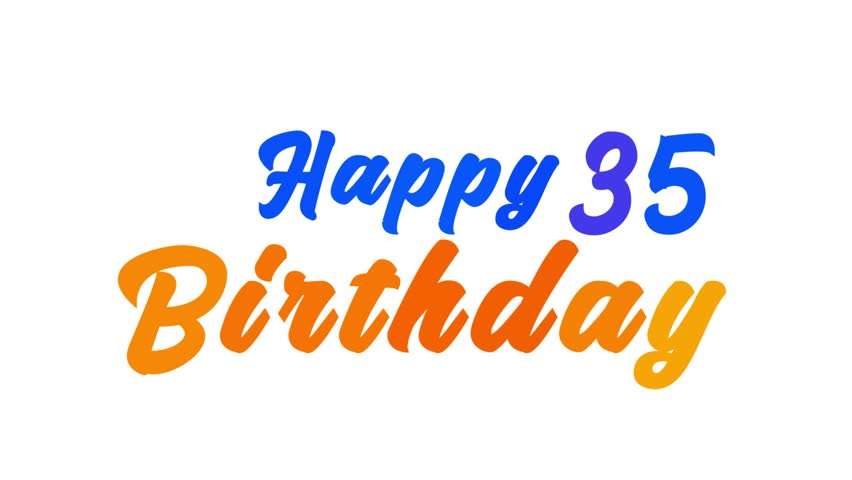 Animated Happy 35th Birthday Graphic – Stylish Motion Text for 35-Year Celebration